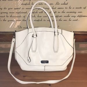 White leather purse